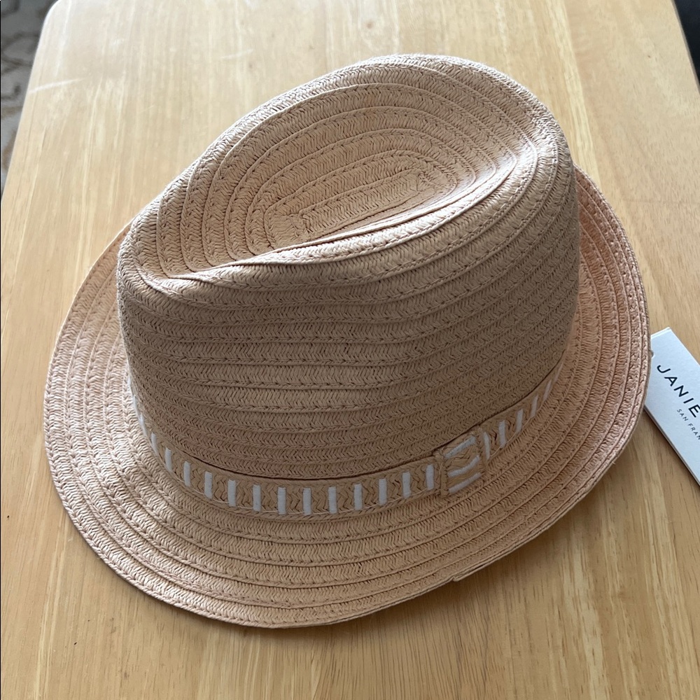 Janie and Jack Boys Straw Fedora Hat - Tan